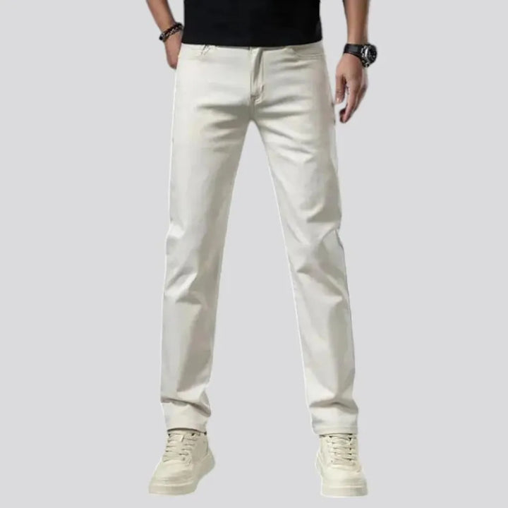 Mid rise tapered classic jeans for men