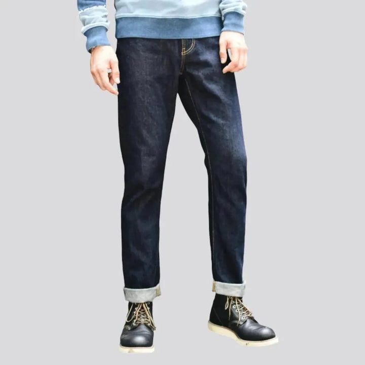 Tapered fit self-edge men's jeans