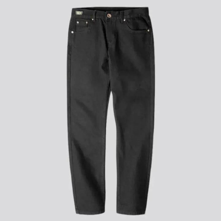 Casual tapered monochrome jeans for men