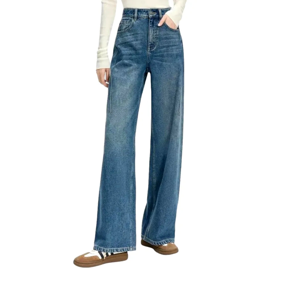 Wide Fit High Rise Light Women's Jeans - Light Blue