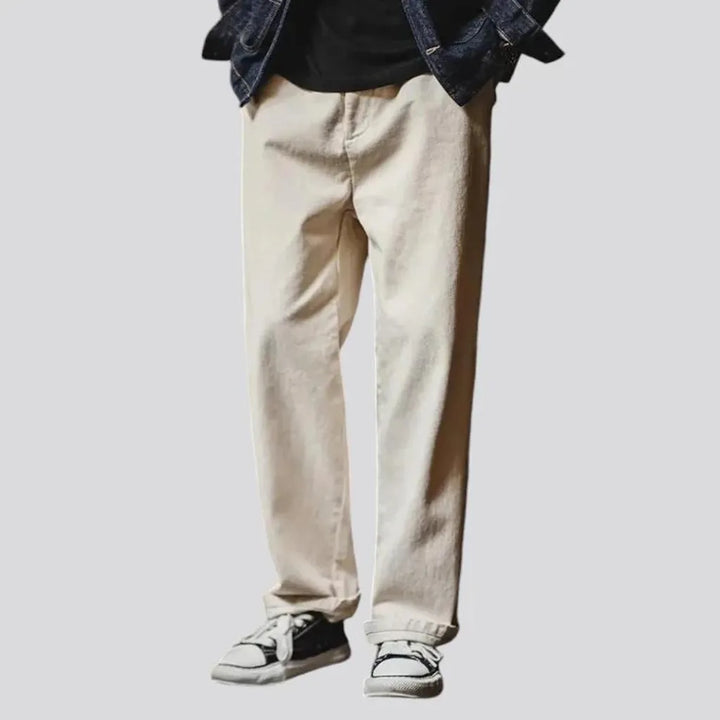 Mid rise stylish men's jean chinos