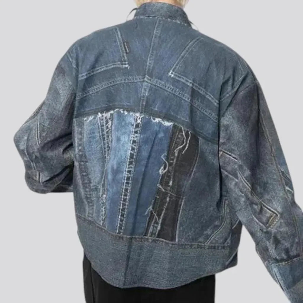 Stylish biker men's denim jacket