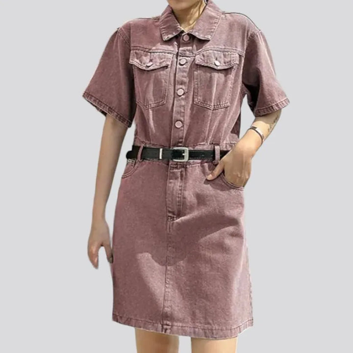 Short-sleeve street denim dress
 for ladies | Jeans4you.shop
