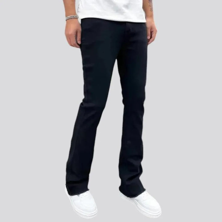 Mid rise sanded men's jeans