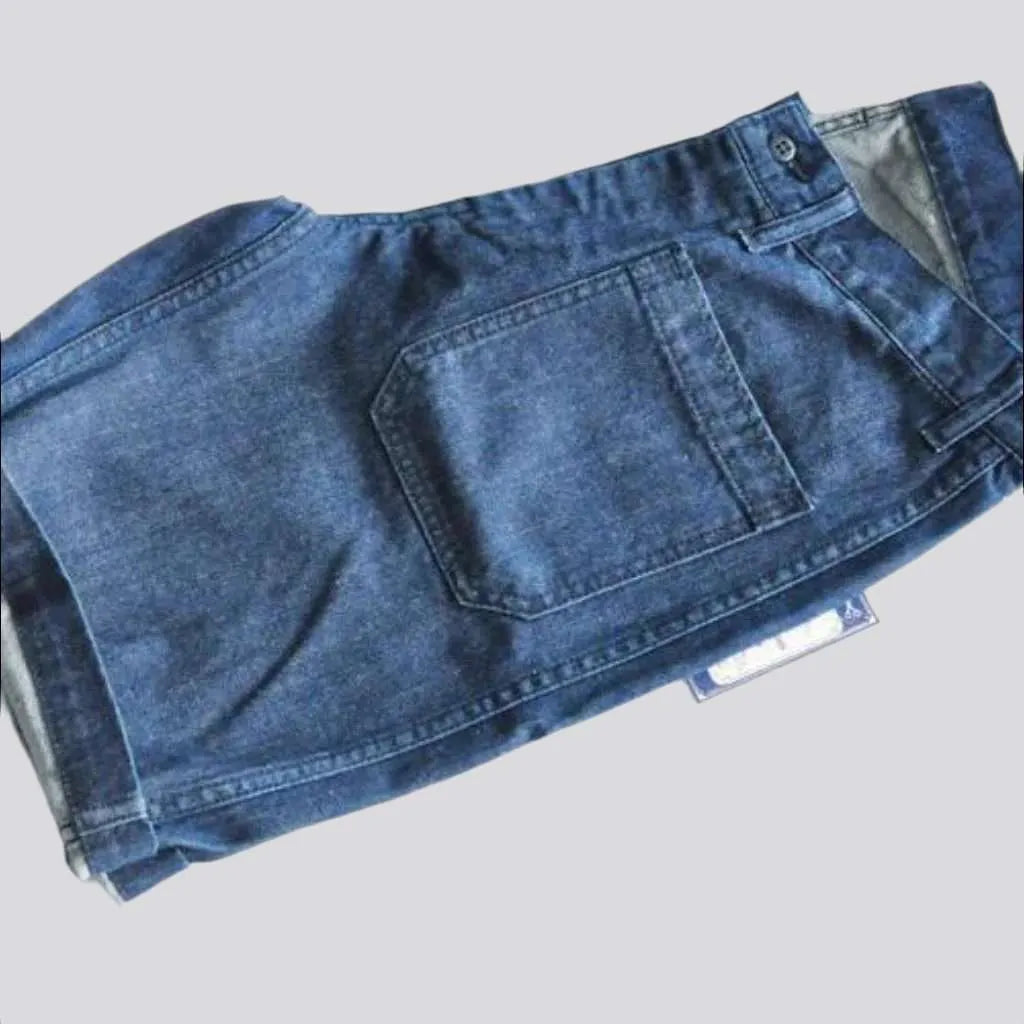 Mid-waist denim shorts
 for men