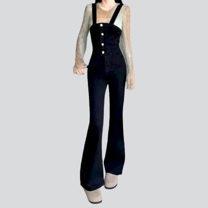 Stonewashed women's jean jumpsuit