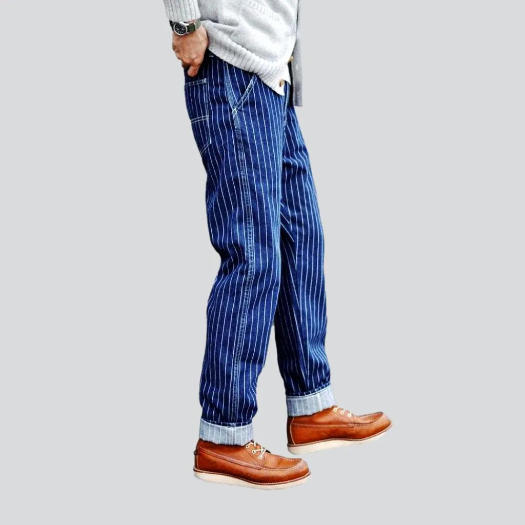 High-quality striped men's jeans