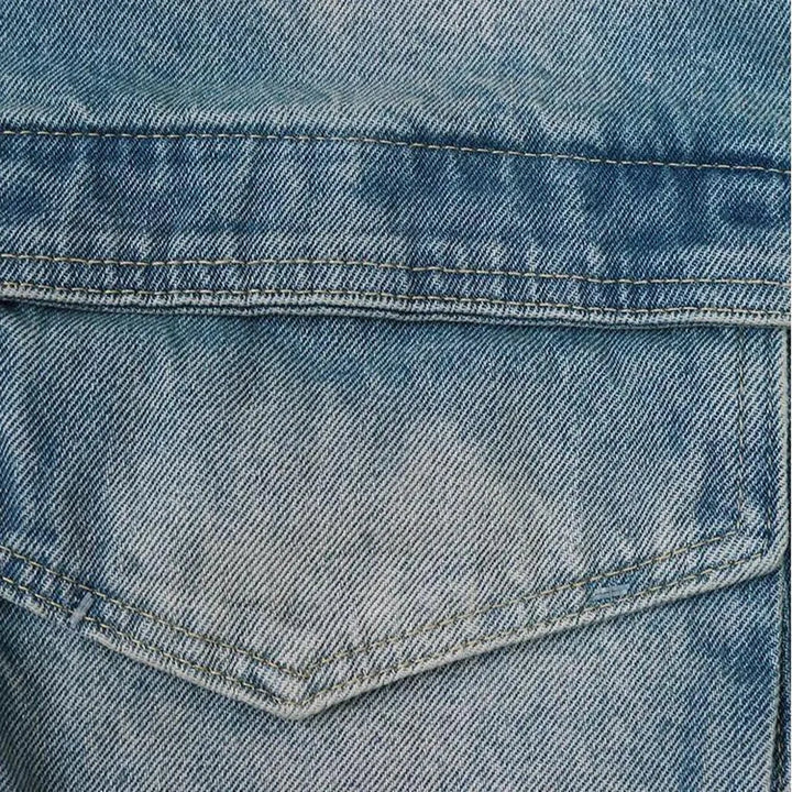 Sanded vintage jean jacket
 for women