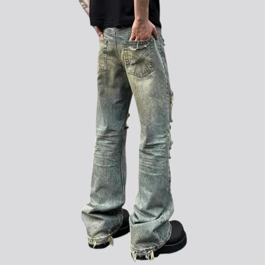 Fashion grunge straight men's jeans