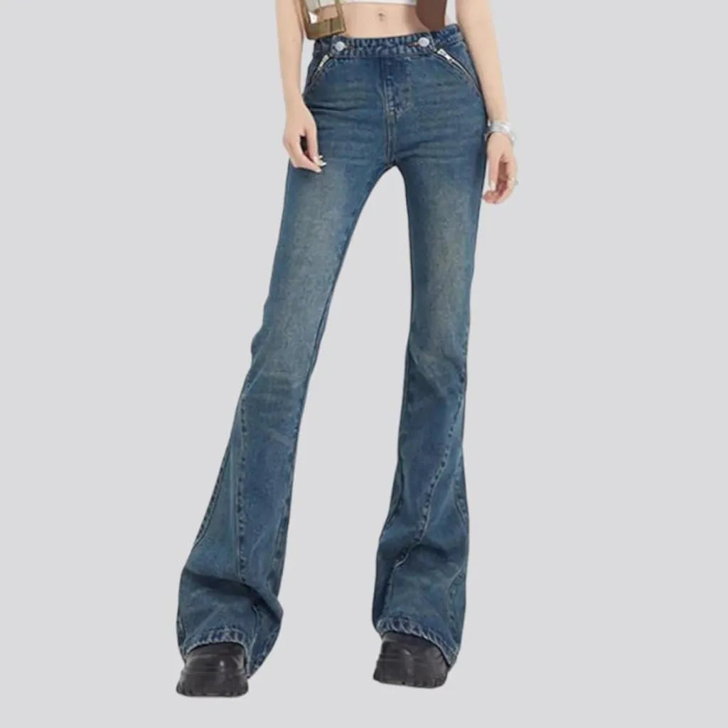 Floor-length bootcut jeans
 for ladies