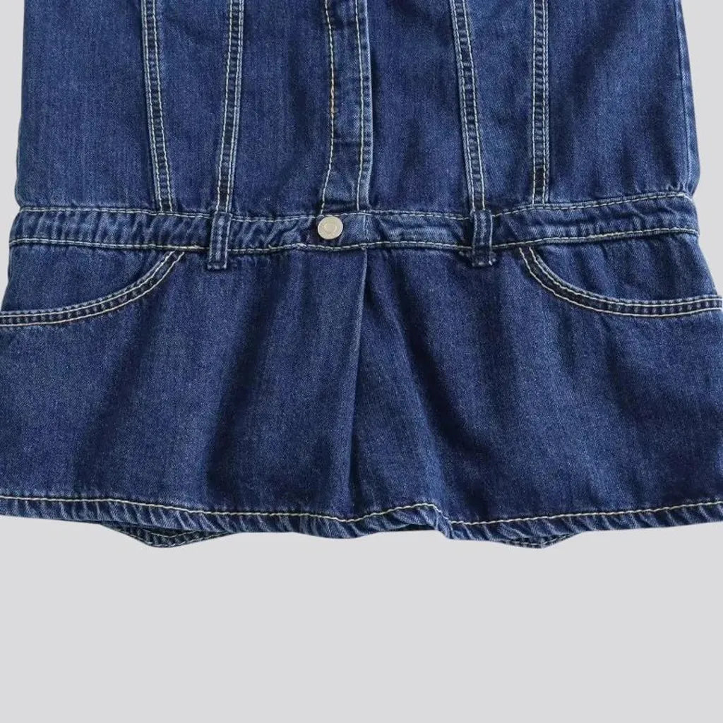 Regular fit trendy 90s denim vest for ladies