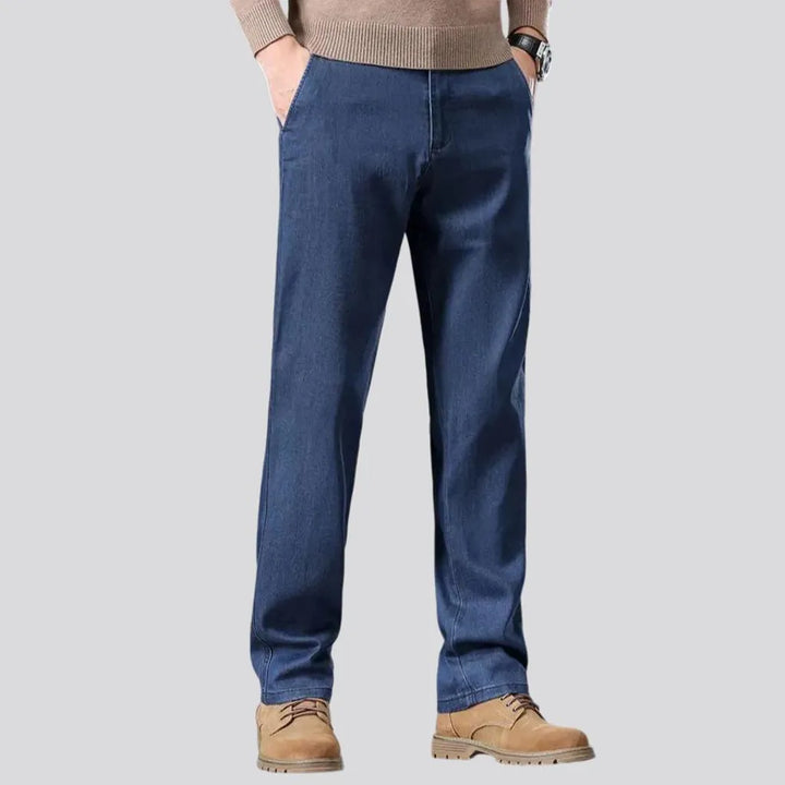 Classic straight fit dark men's jeans