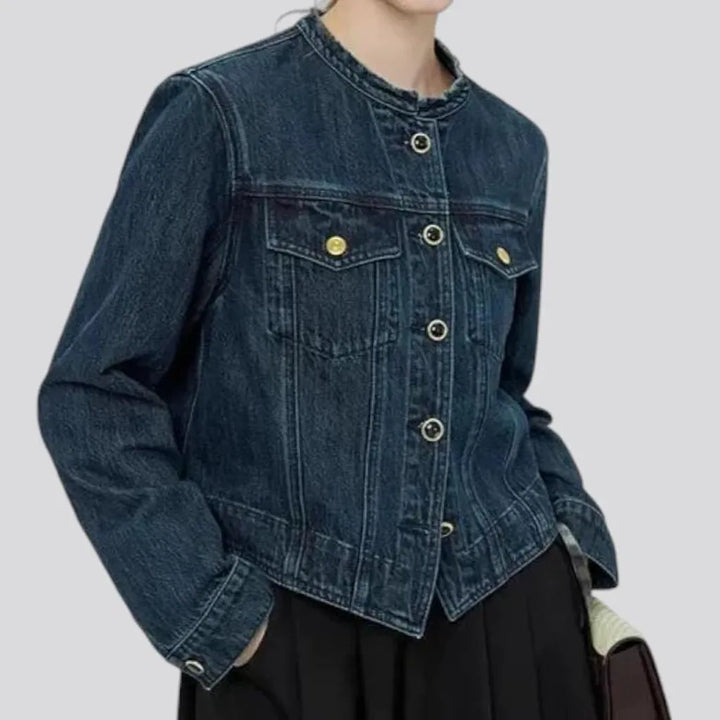 Elongated oversized jean jacket for women