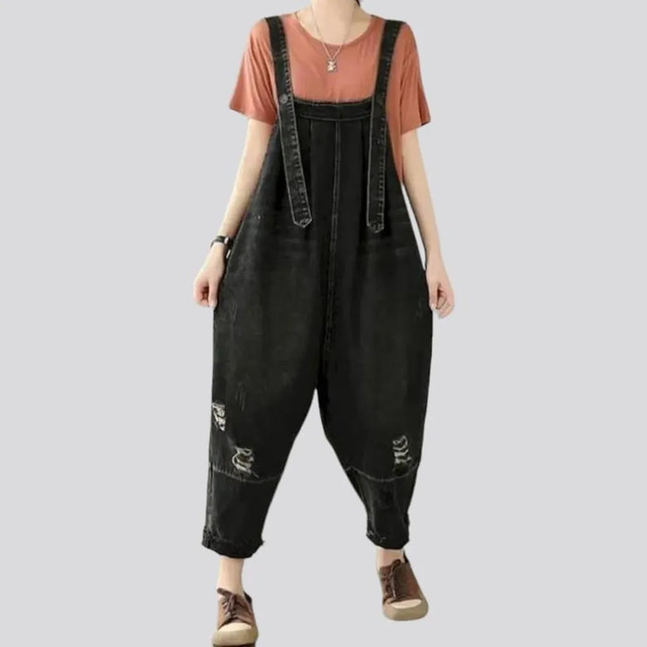 Fashion vintage denim jumpsuit
 for women