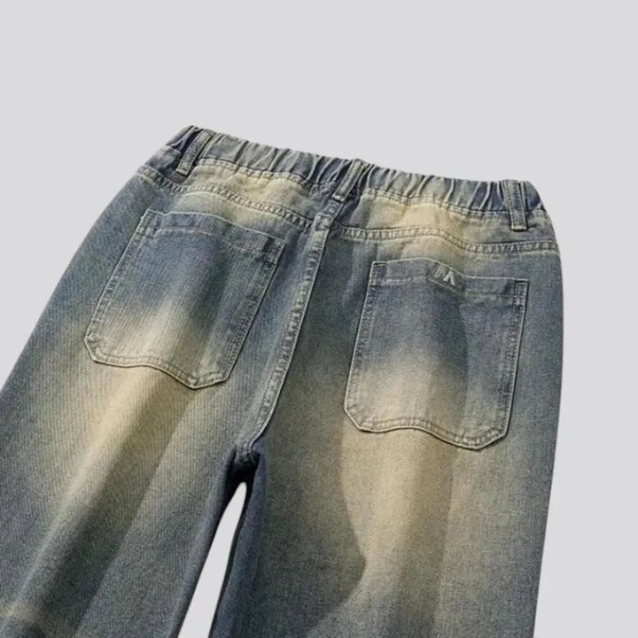 Vintage boho style men's denim joggers