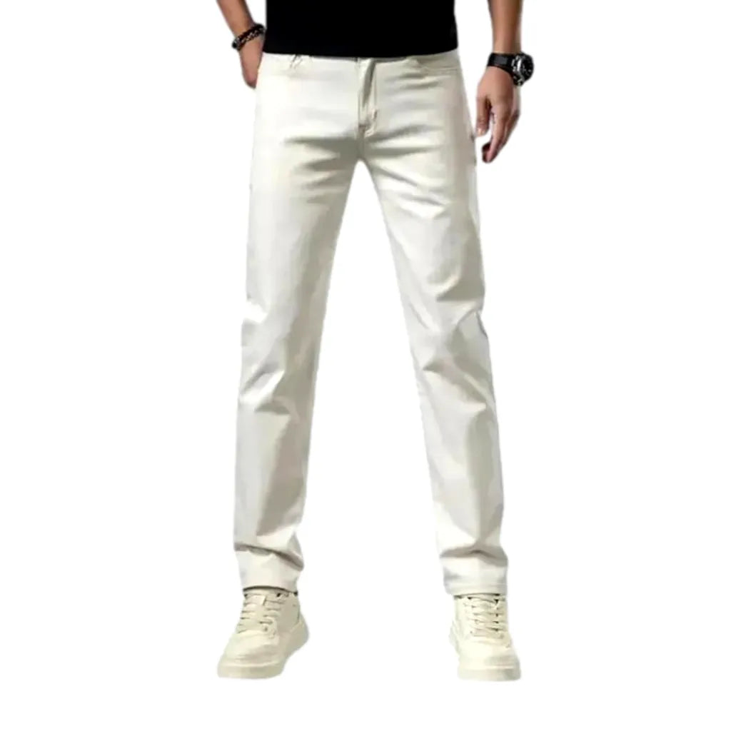 Mid Rise Tapered Classic Jeans for Men - Sand