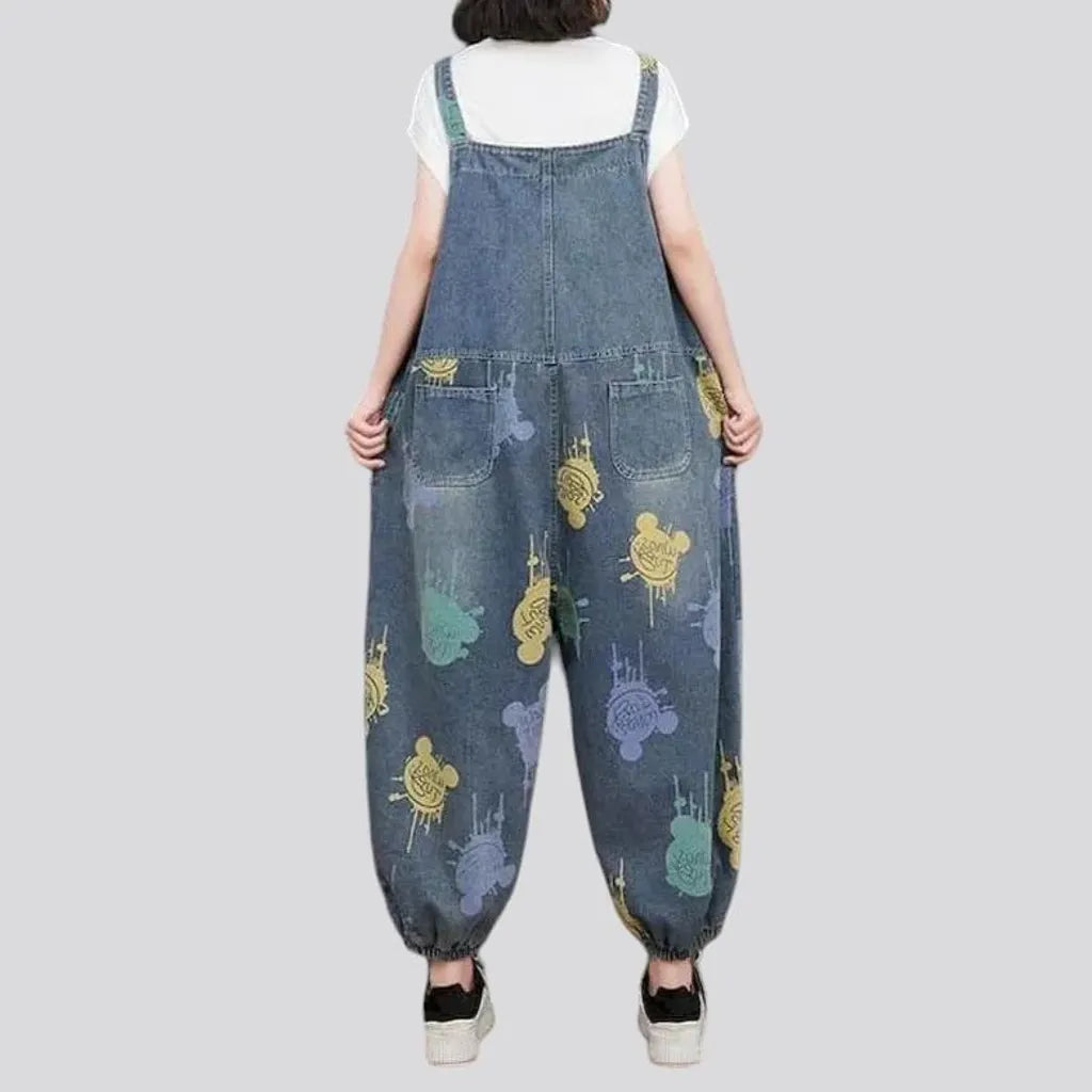 Stylish women's painted jeans dungaree