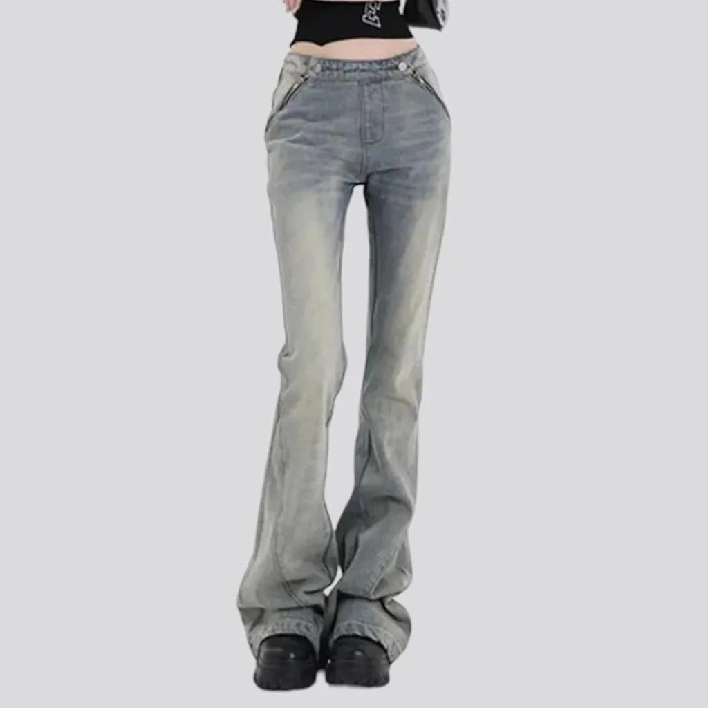 Floor-length bootcut jeans
 for ladies