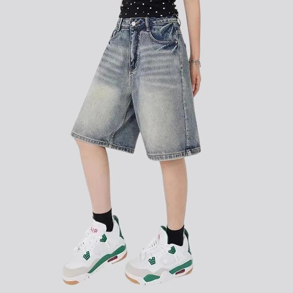 90s style high waist women's jeans shorts