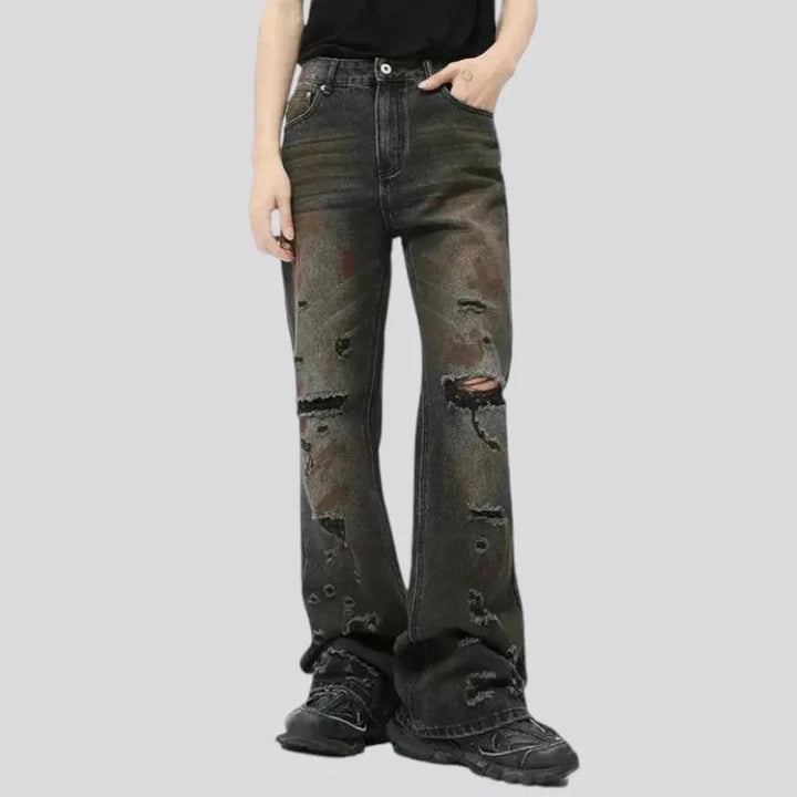 Mid rise wide men's jeans