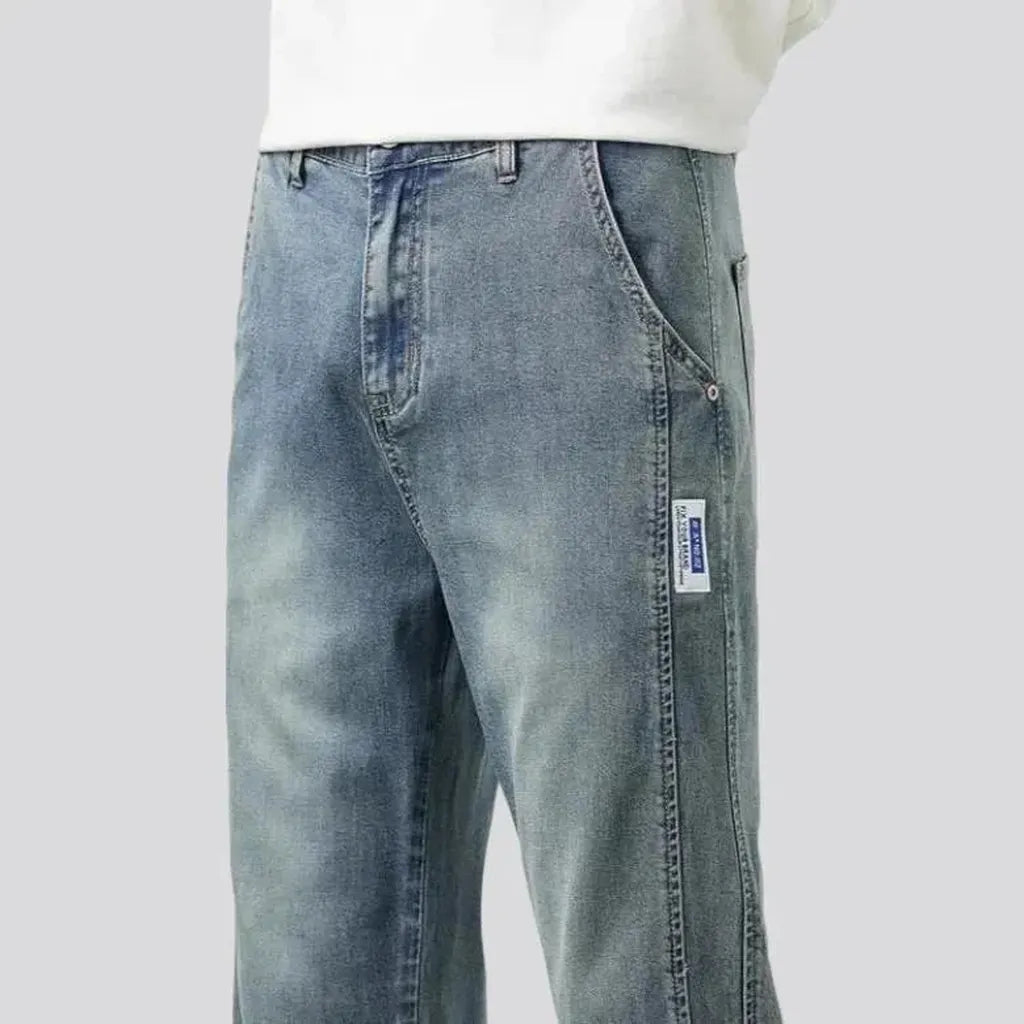 Men's double-side-stitching jeans