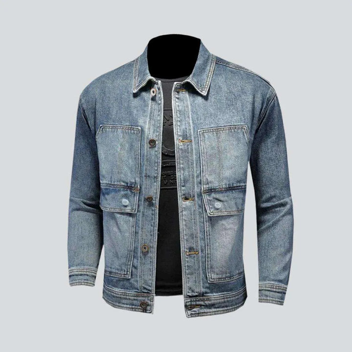 Slim street denim jacket
 for men