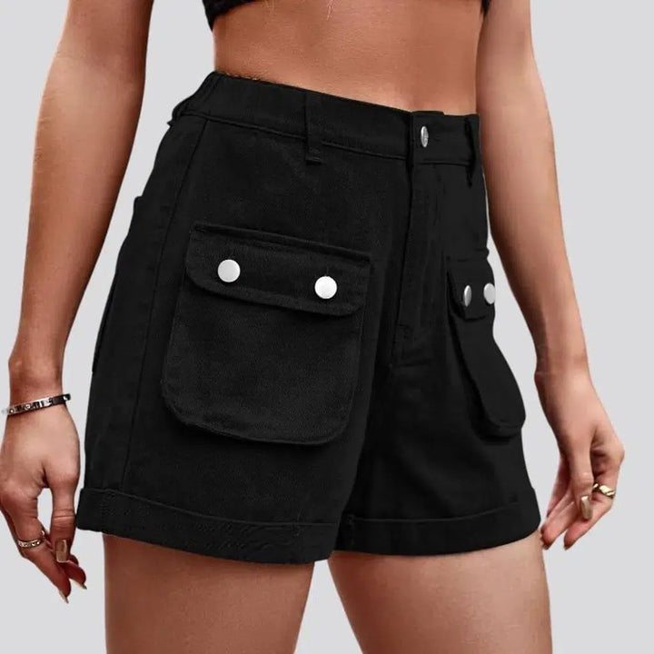 High-waist fashion denim shorts