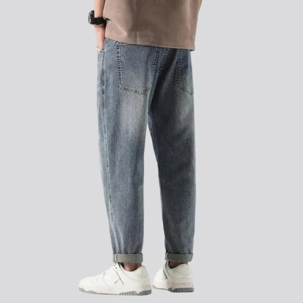 Sanded mid rise street style men's jeans