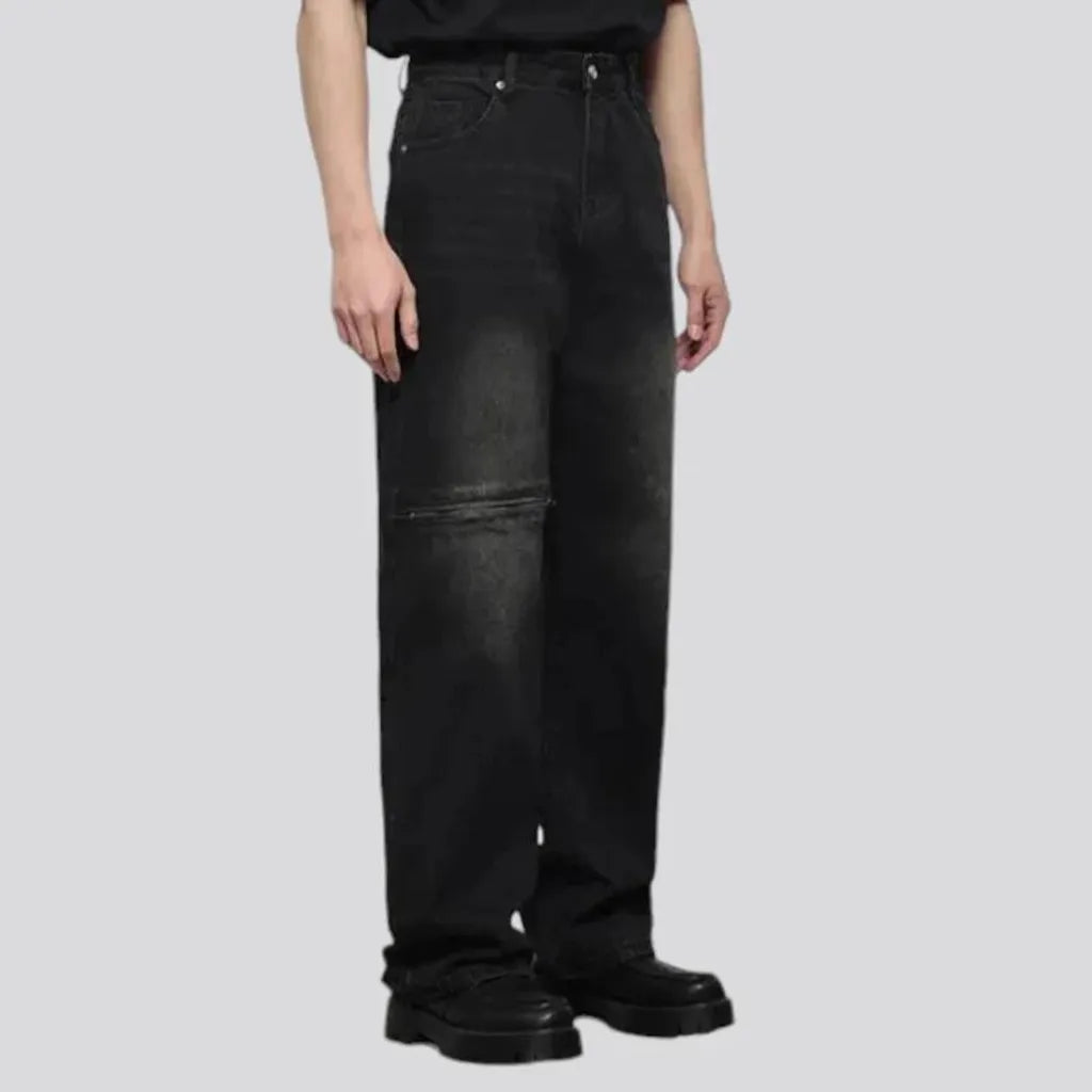 Sanded vintage grunge baggy men's jeans