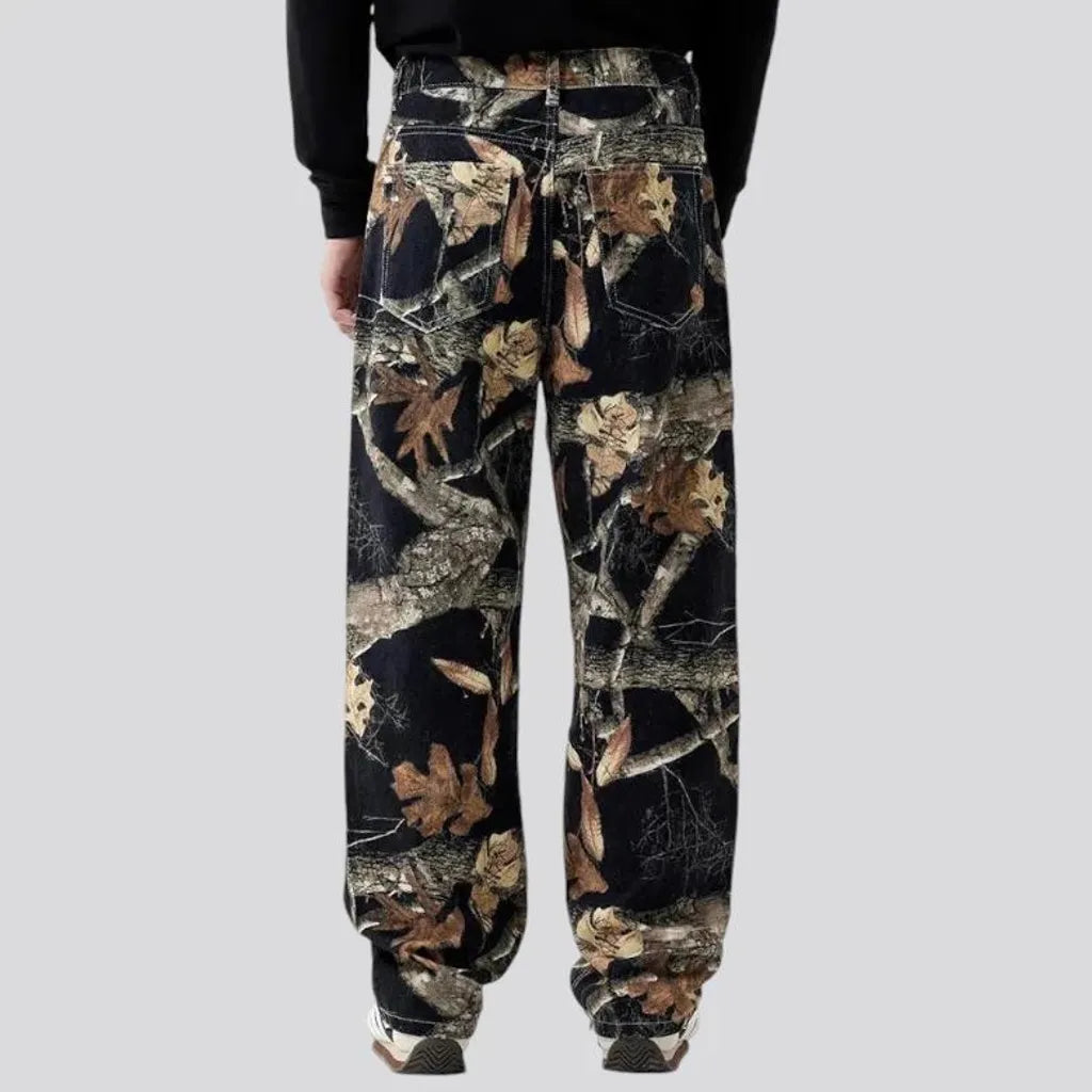 Boho floral men's jeans