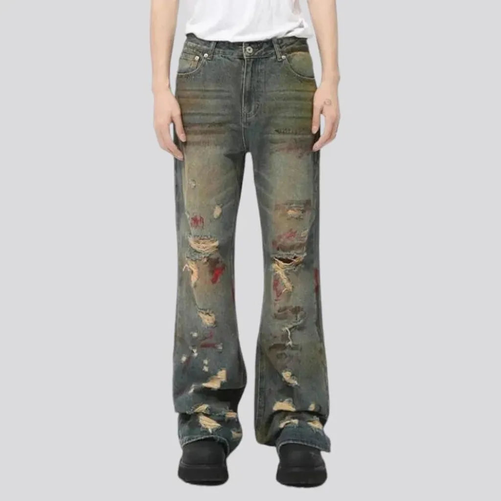 Mid rise wide men's jeans