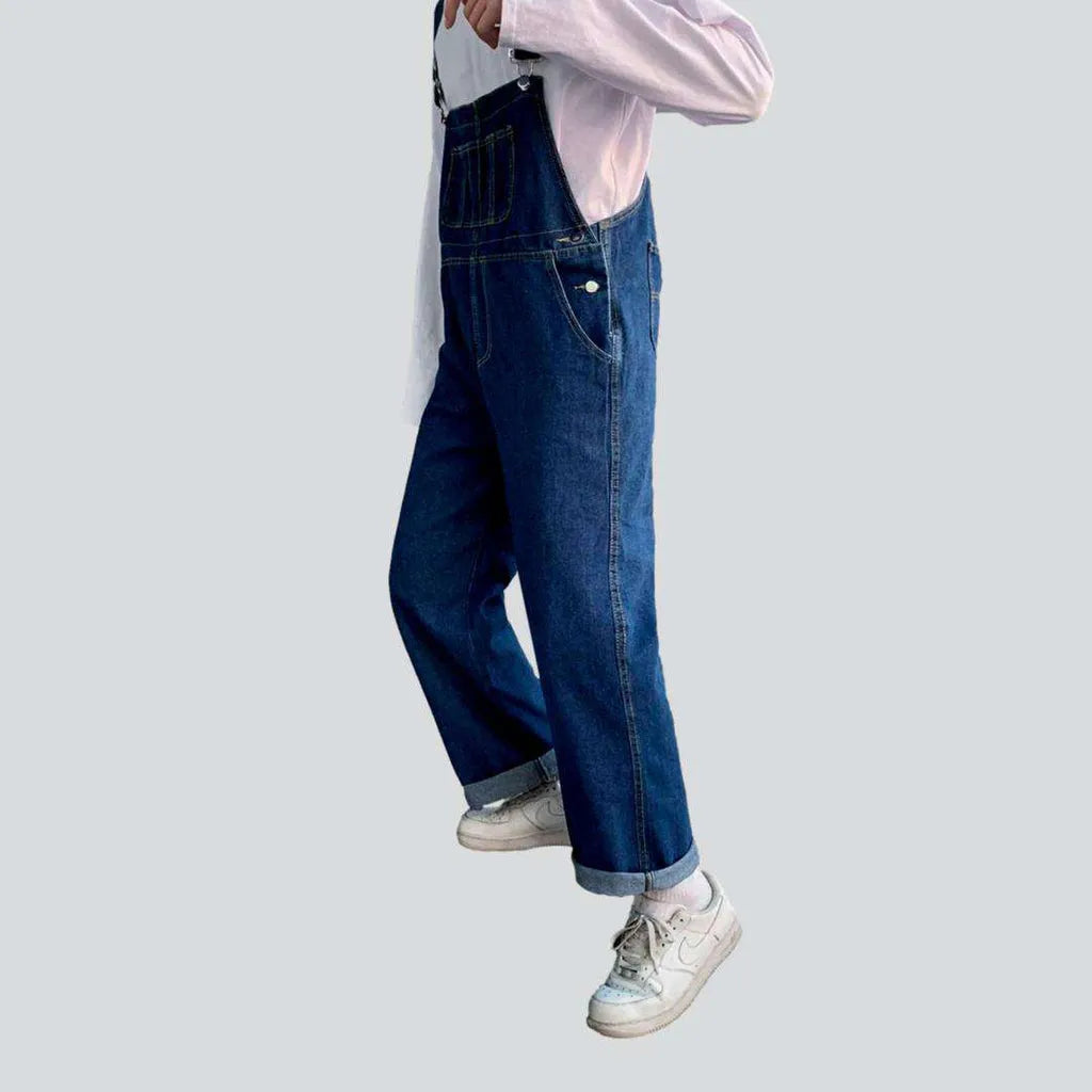 Men's baggy denim jumpsuit