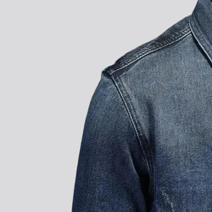 Stonewashed vintage style men's denim shirt