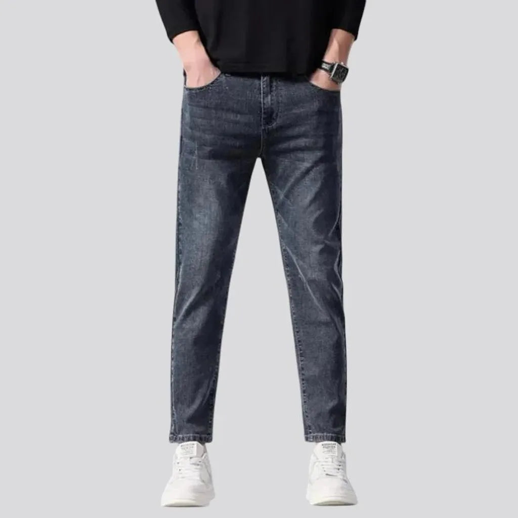 Retro tapered-fit stonewashed men's jeans