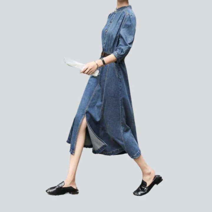 Mermaid hem women's denim dress