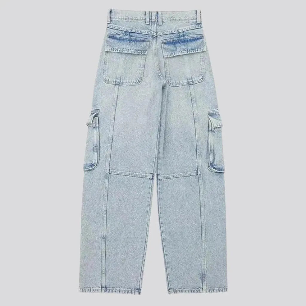 Bleached baggy fit women's jeans