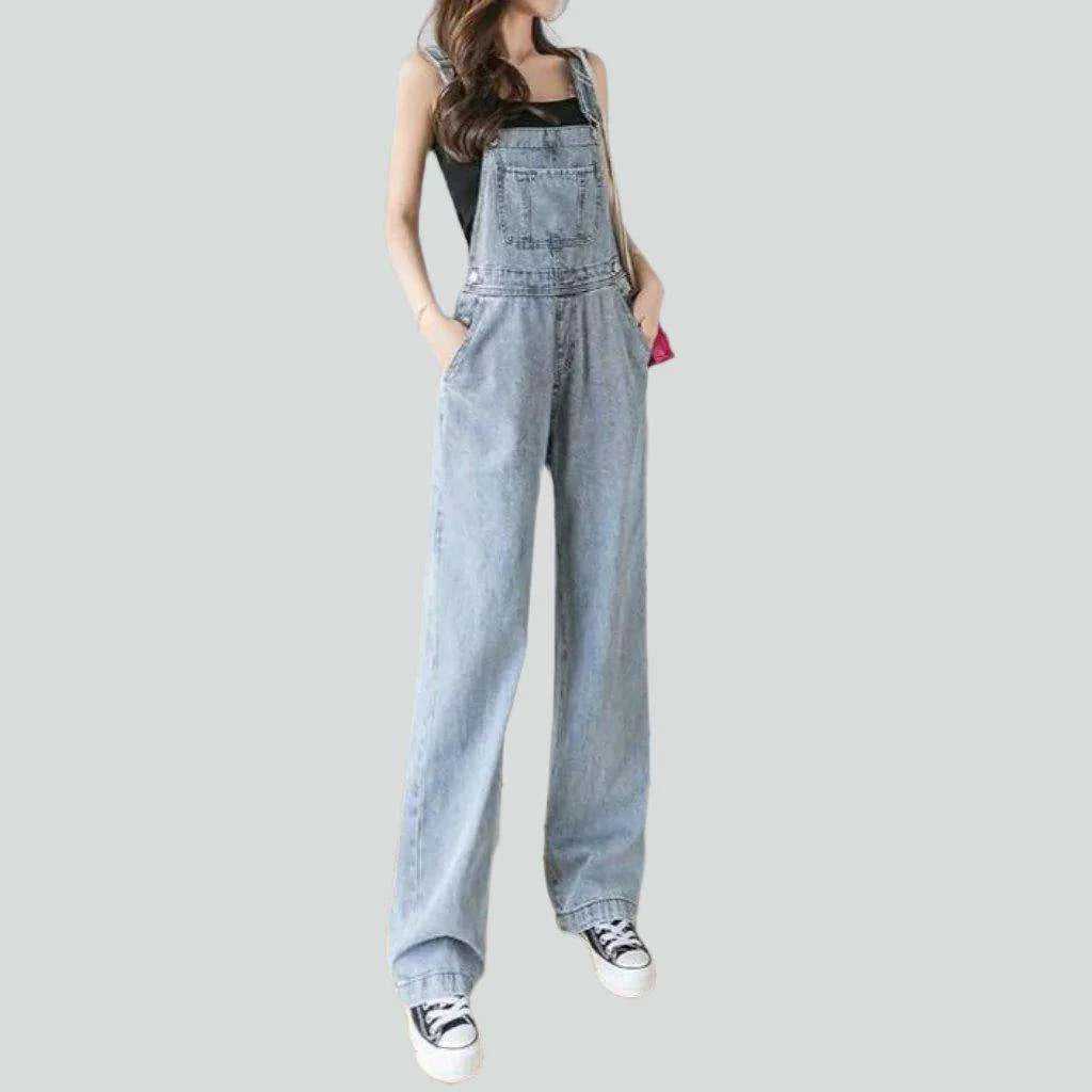 Denim jumpsuit in light wash