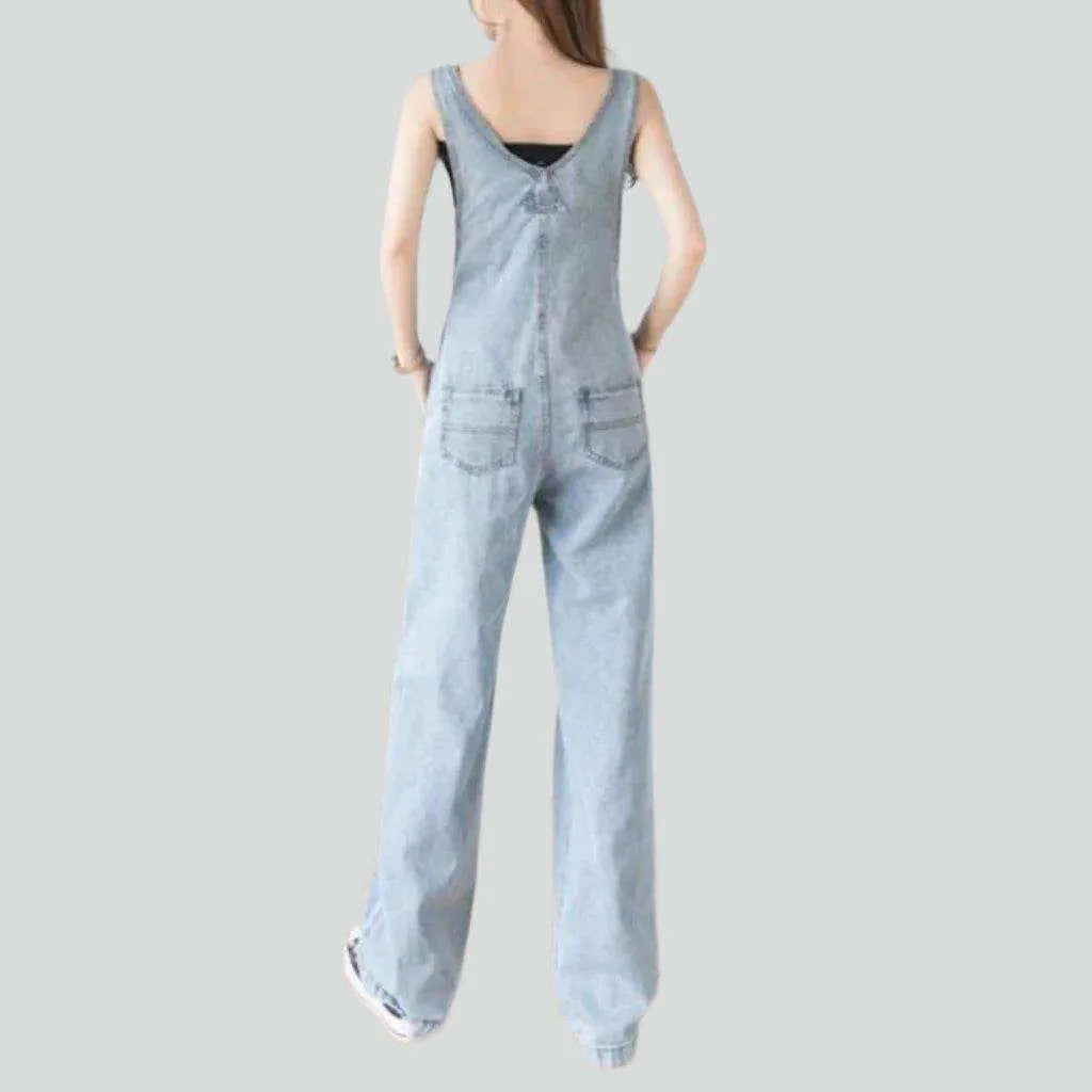 Denim jumpsuit in light wash