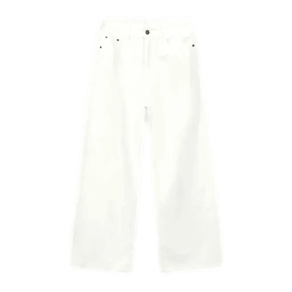 Colorful Baggy Mid Rise Men's Jeans - White