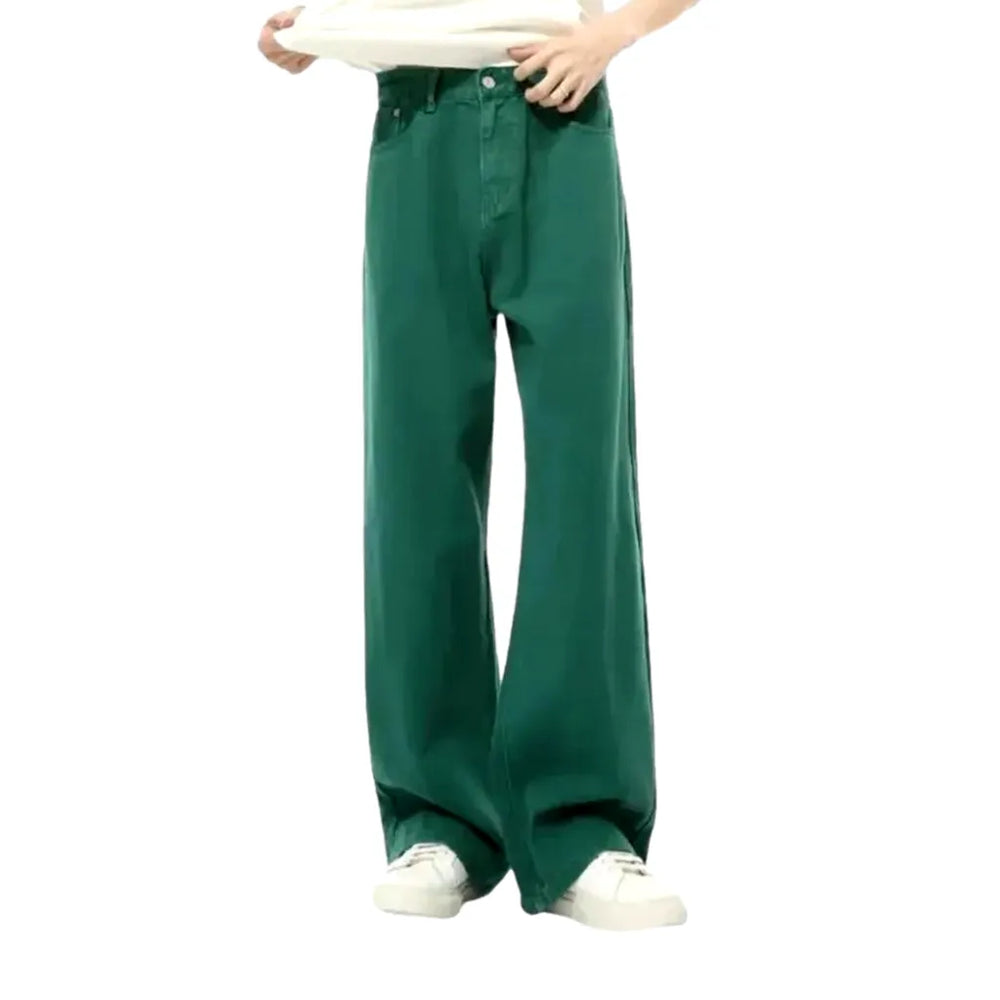 Baggy-fit Men's Denim Pants - Green