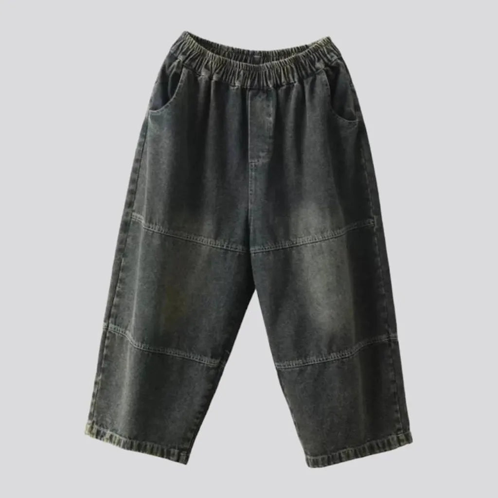 Vintage sanded jean pants
 for ladies