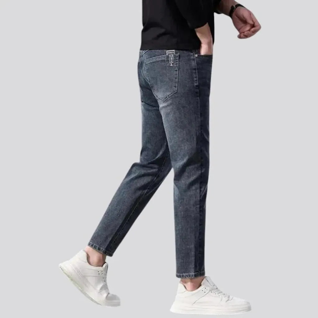 Retro tapered-fit stonewashed men's jeans