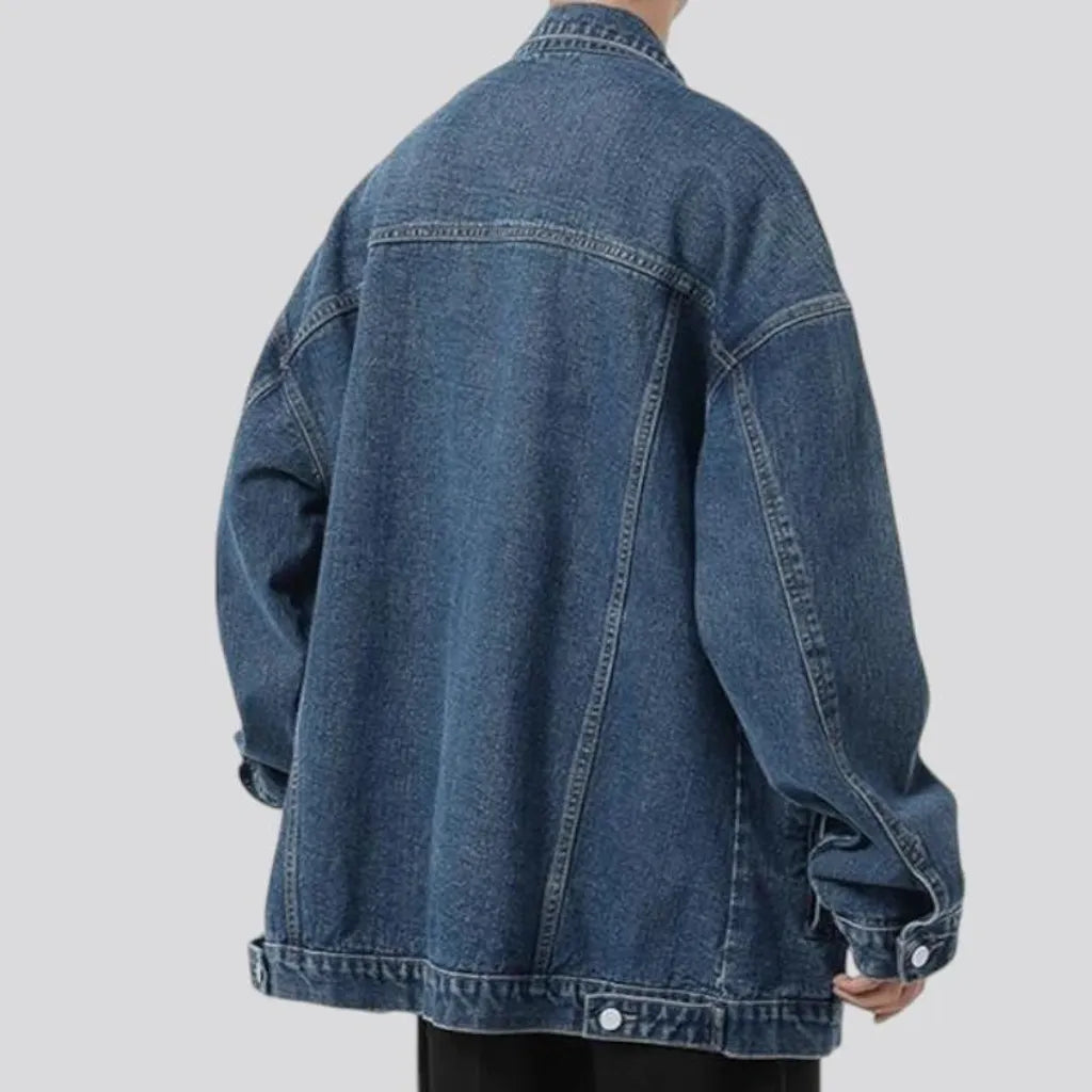 90s inspired street wear men's denim jacket