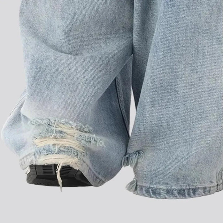 Floor-length women's grunge jeans