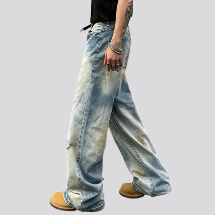 Boho style and baggy men's jeans