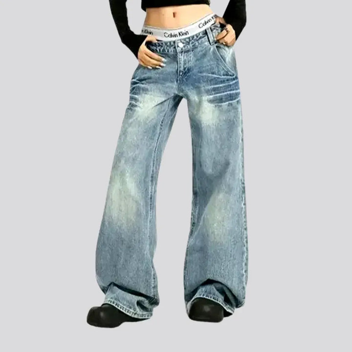 Vintage style high waist jeans for women