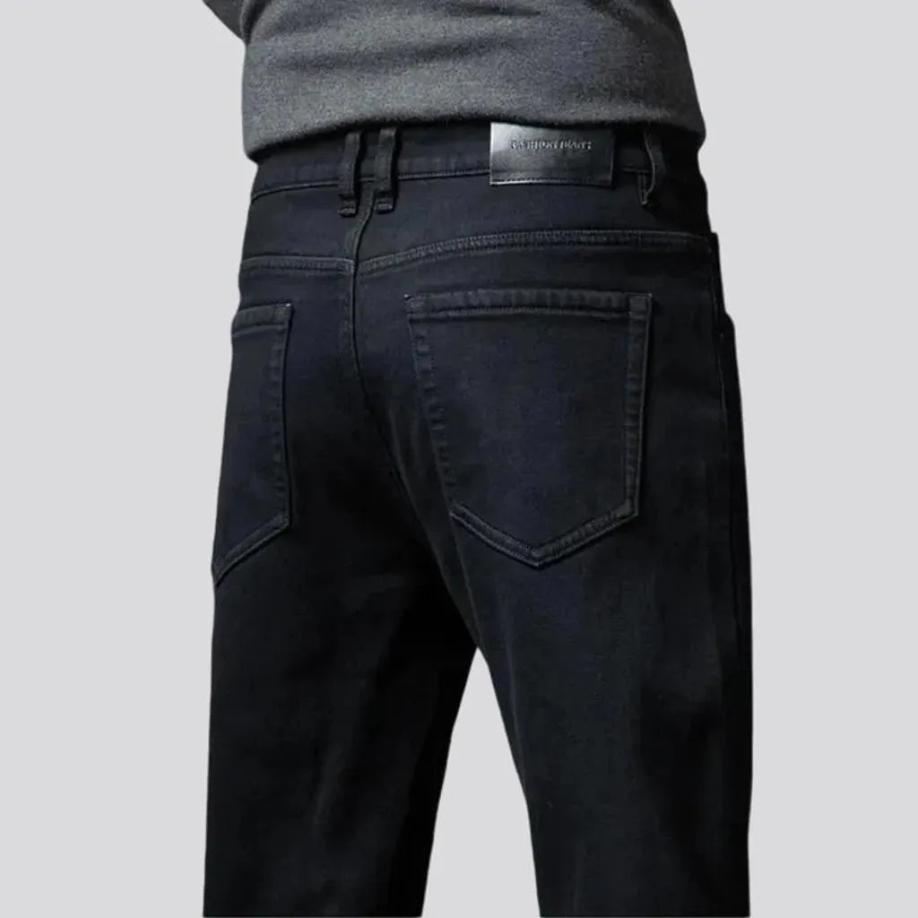 Warm mid rise tapered men's jeans