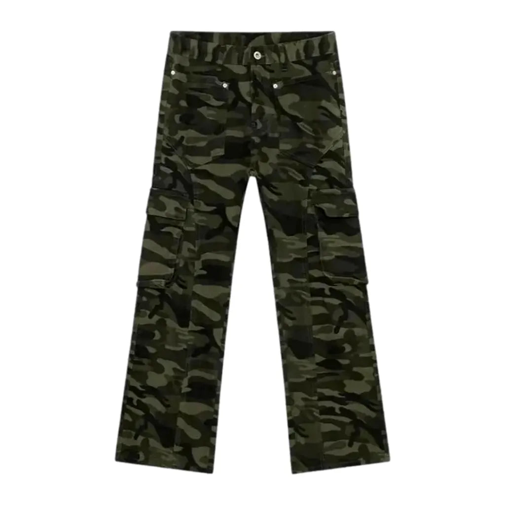 Multicolor Cargo Fit Men's Jeans - Khaki