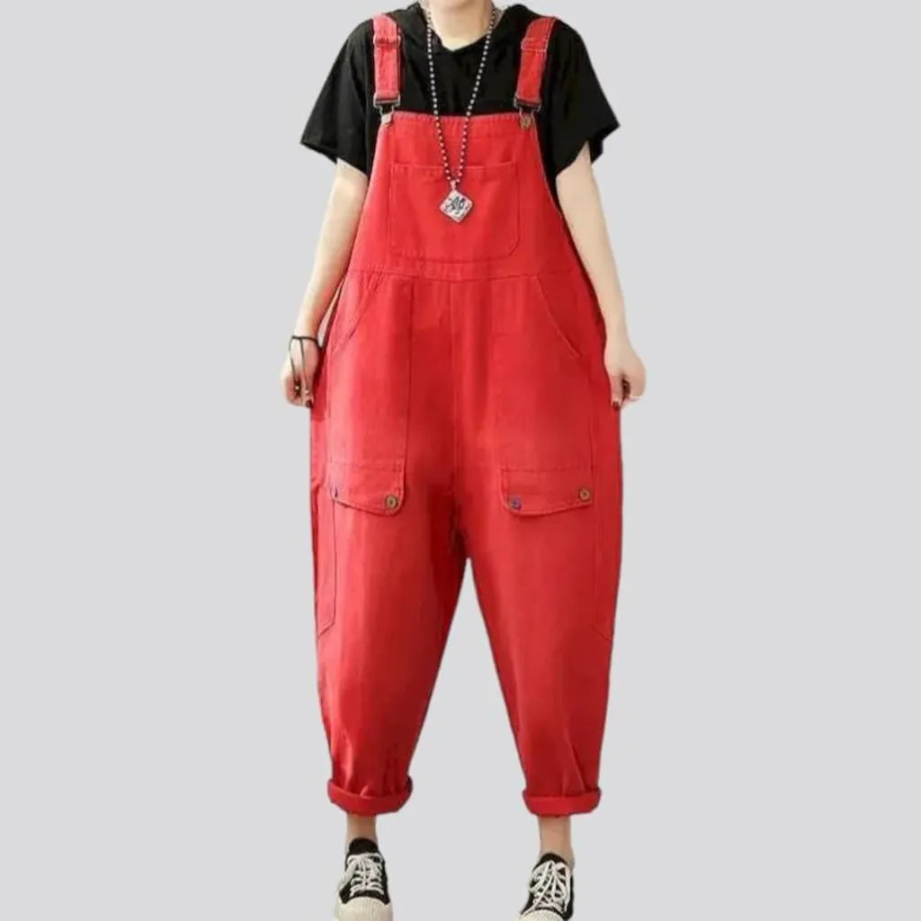 Colorful denim dungaree for women