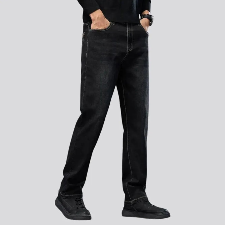 Retro tapered high-rise casual men's jeans